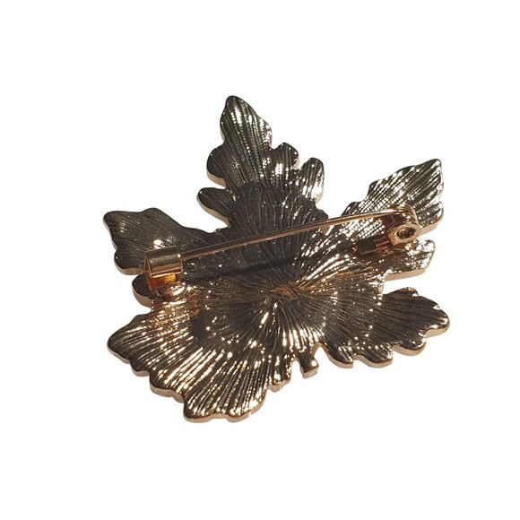 Maple Leaf Enamel Pin Brooch Autumn Colors Gold Tone Metal Fall Multicolor New - Picture 3 of 3
